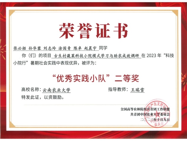 资环学院学生在“2023年科技小院行”暑期实践中喜获二等奖