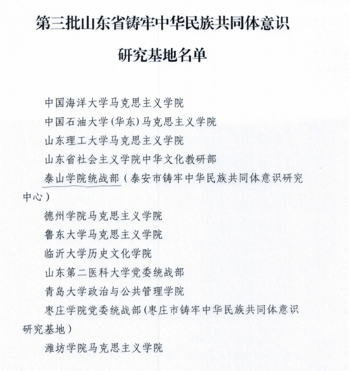 学校成功获批“山东省铸牢中华民族共同体意识研究基地”